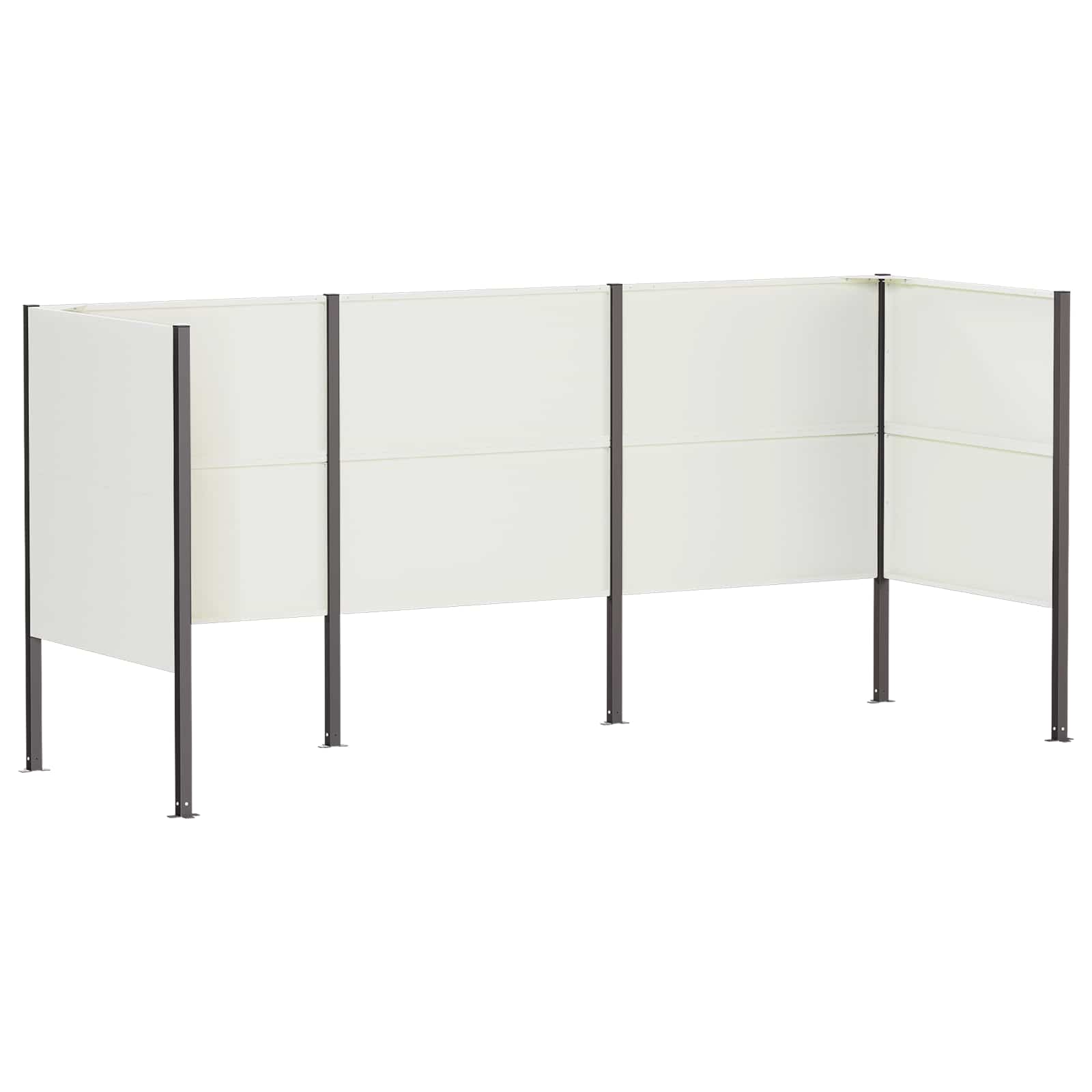 vidaXL Zástěna na popelnice 249 x 85 x 113 cm Ocel Bílá