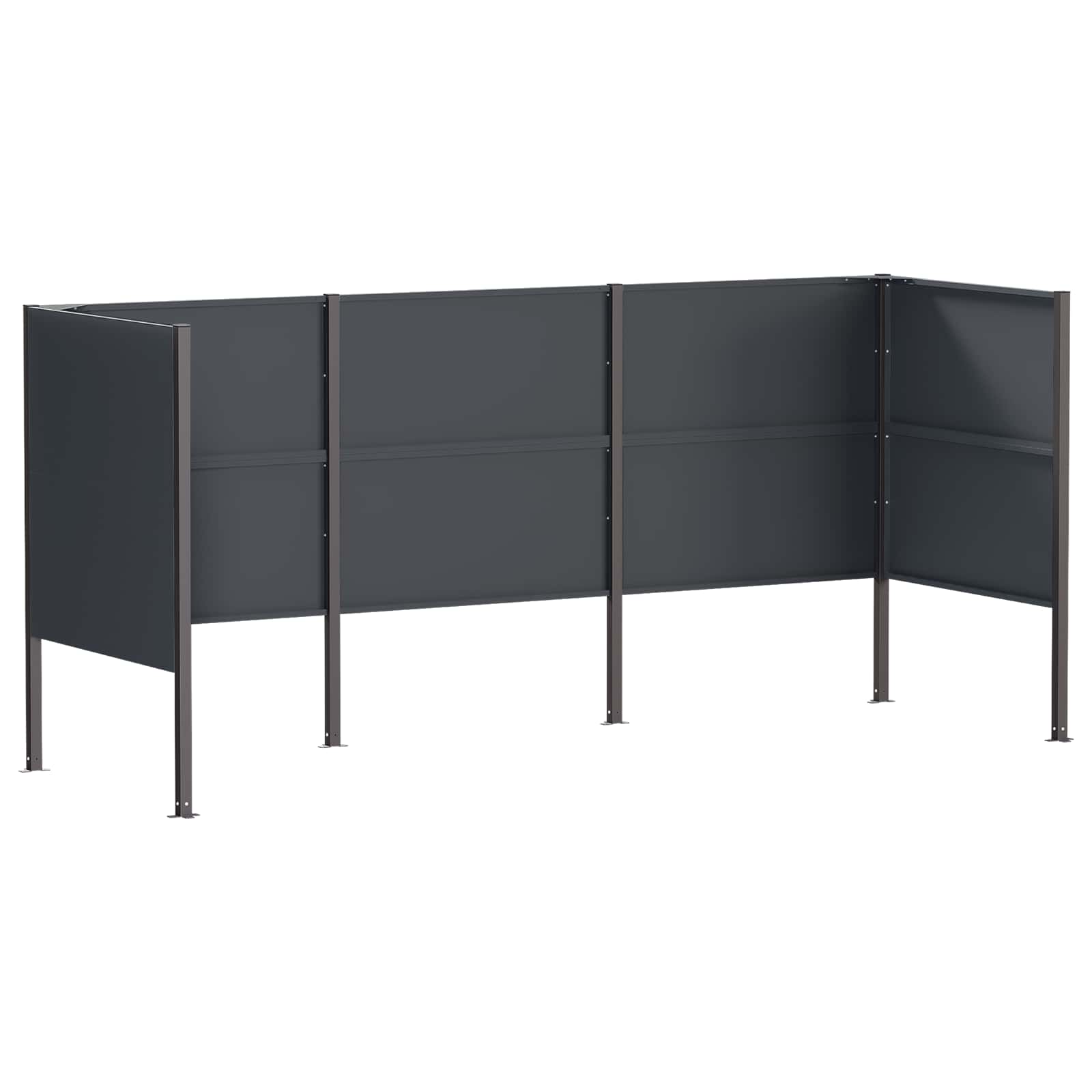 vidaXL Zástěna na popelnice 249 x 85 x 113 cm Ocel Antracitová