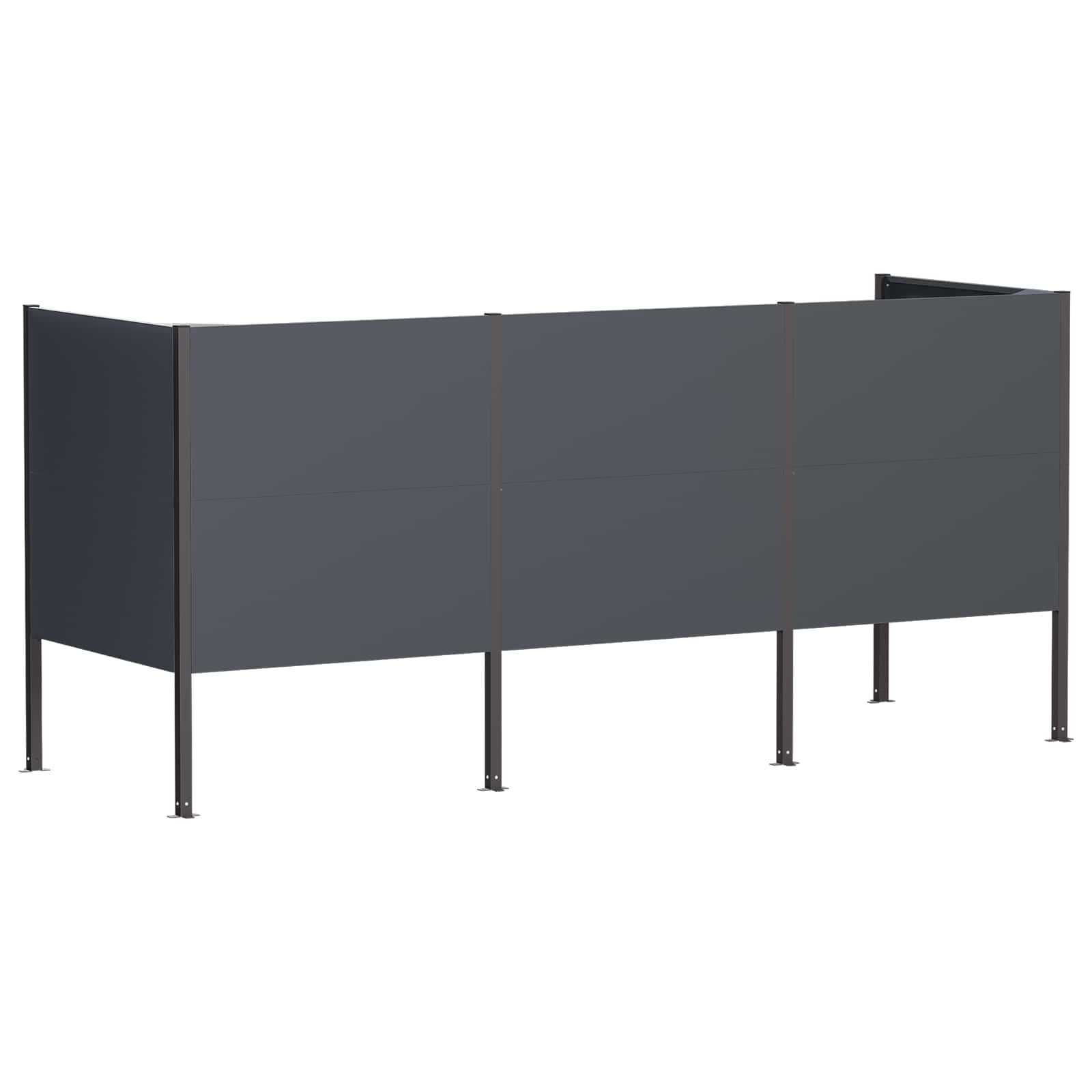 Zaslon za smetnjak 249 x 85 x 113 cm Jeklo Antracit