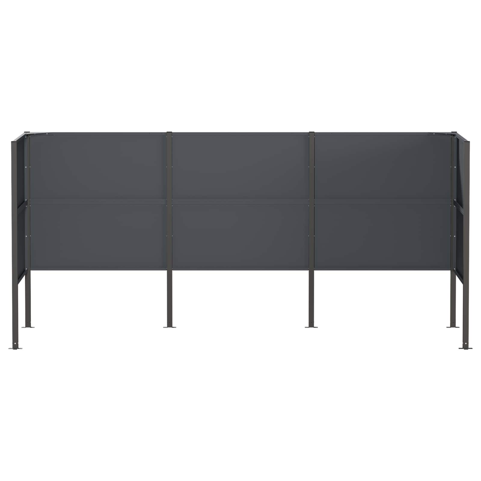 Zaslon za smetnjak 249 x 85 x 113 cm Jeklo Antracit