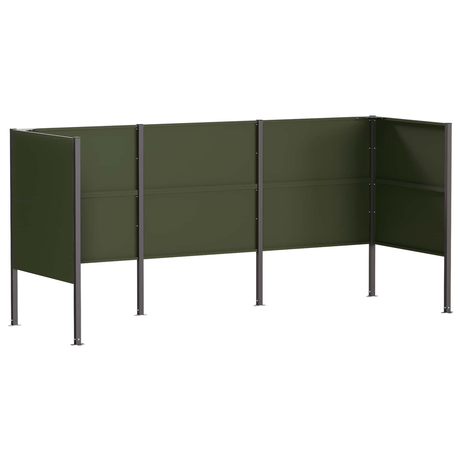 vidaXL Zástěna na popelnice 249 x 85 x 113 cm Ocel Olivově zelená
