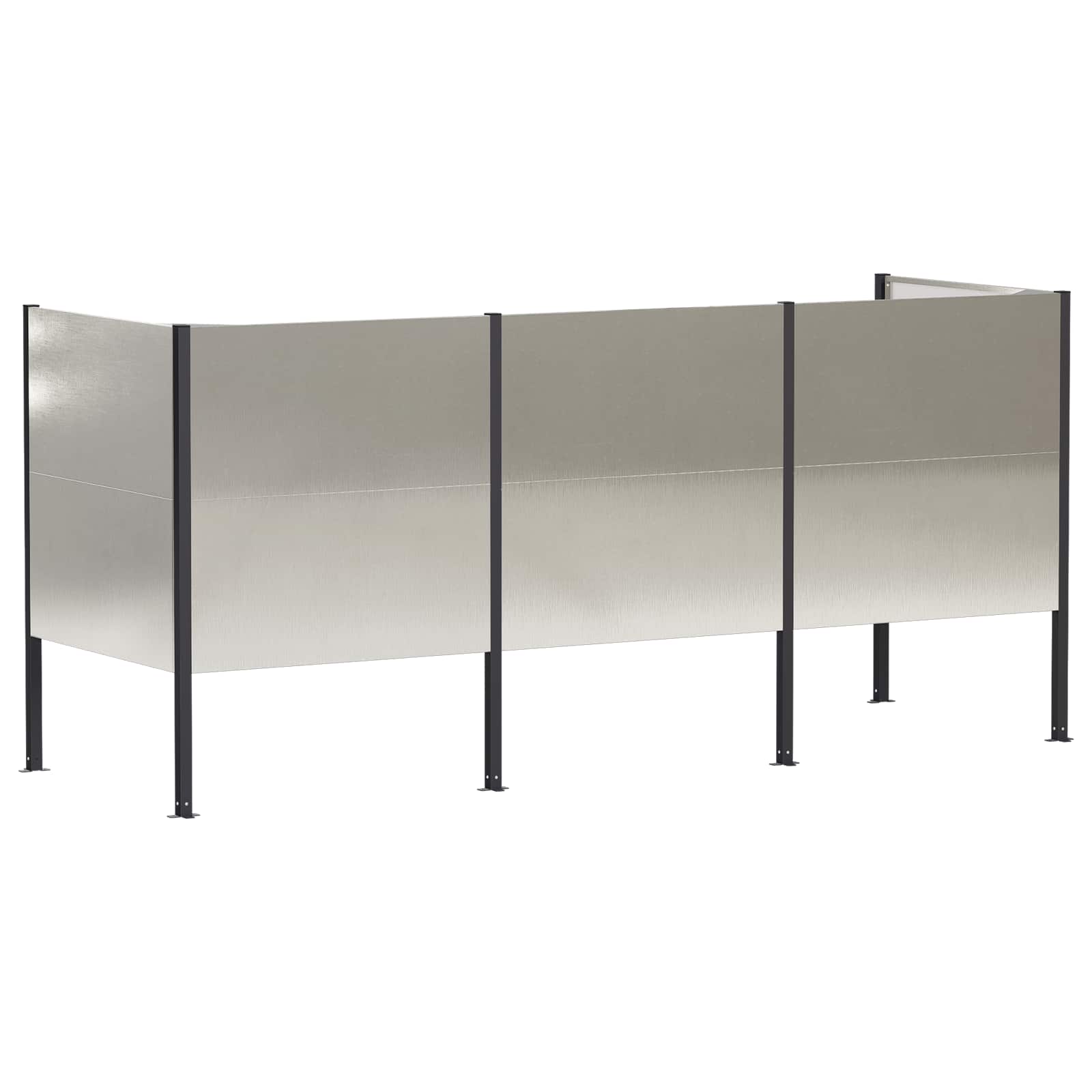 Zaslon za smetnjak 249 x 85 x 113 cm Nerjaveče jeklo Srebrna