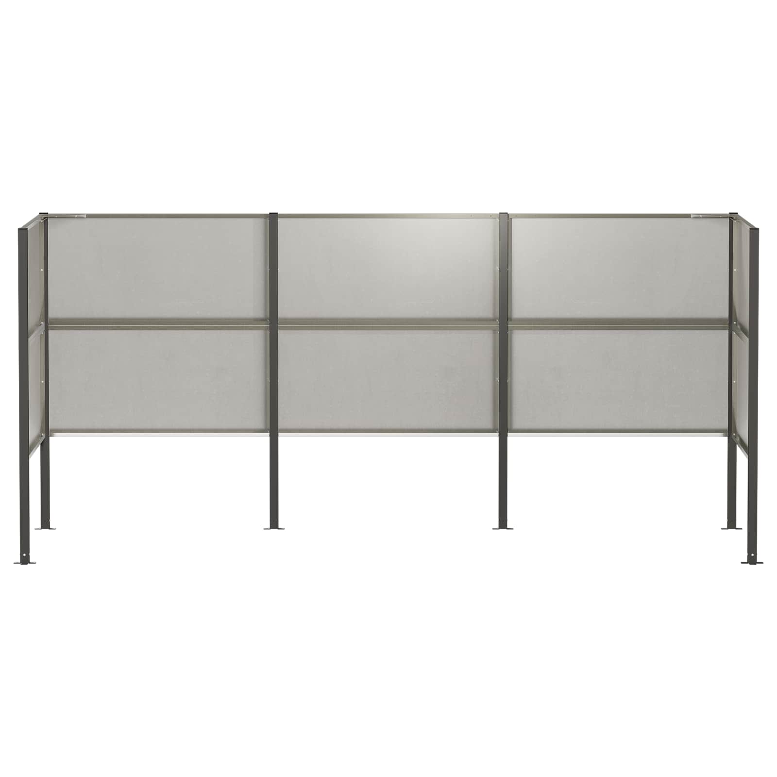 Zaslon za smetnjak 249 x 85 x 113 cm Nerjaveče jeklo Srebrna