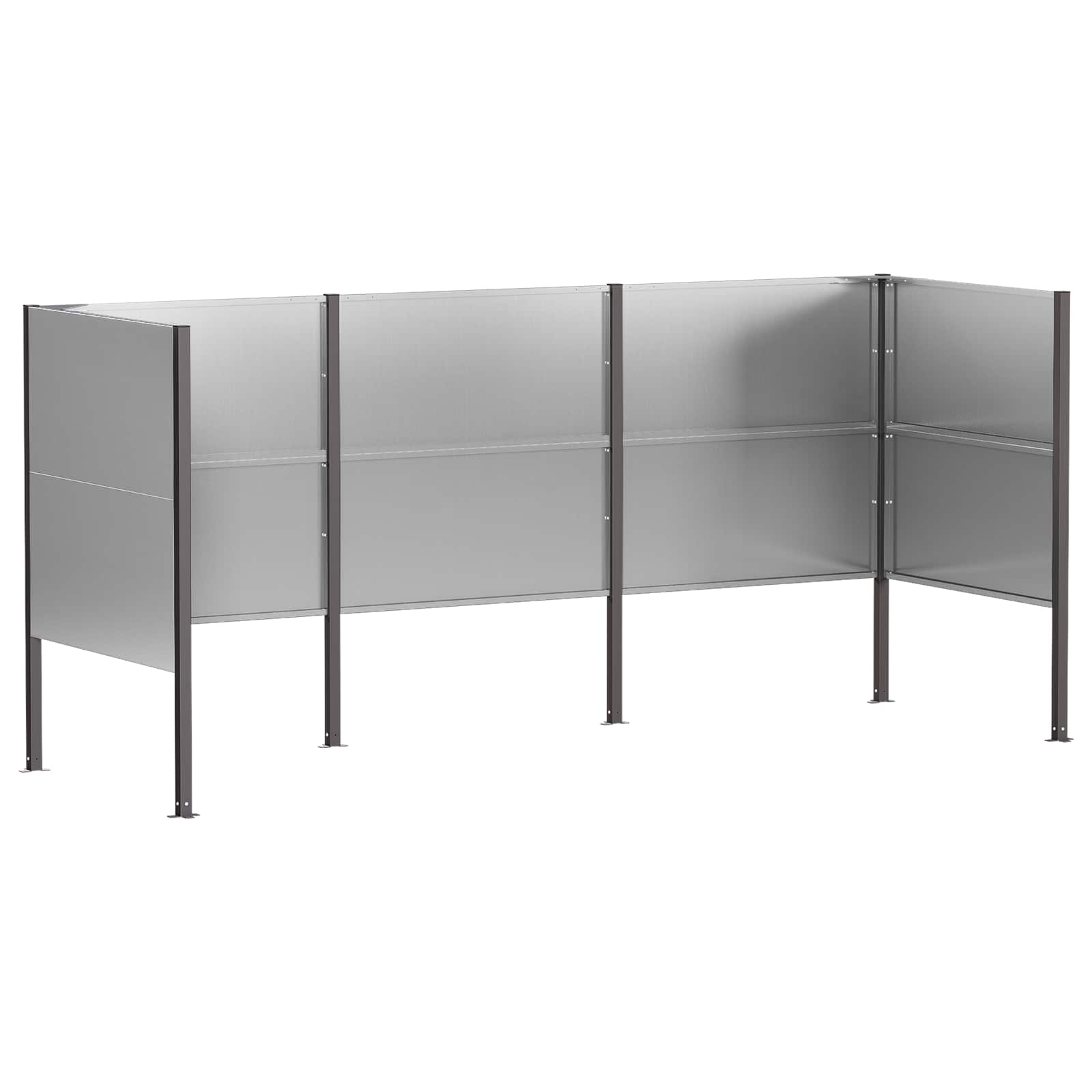 vidaXL Zástěna na popelnice 249 x 85 x 113 cm Pozinkovaná ocel
