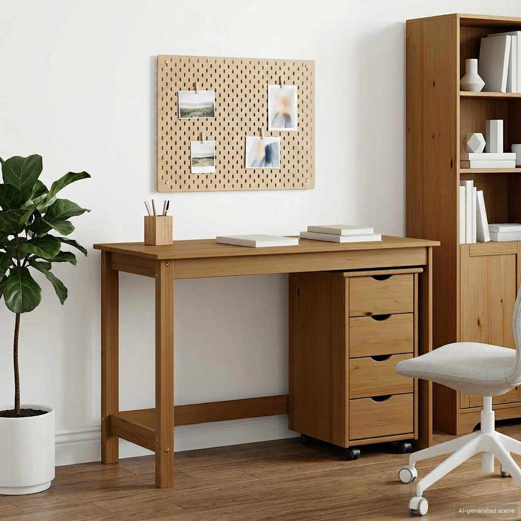 Bureau Kas Set 2 st HoningBruin Massief grenenhout image 1