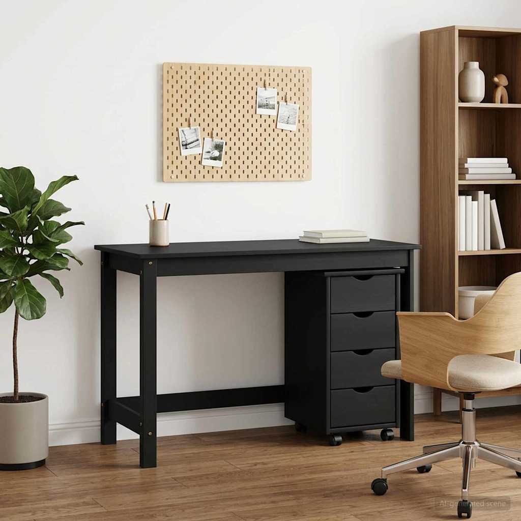 Bureau Kas Set 2 st Grijs Massief grenenhout image 1
