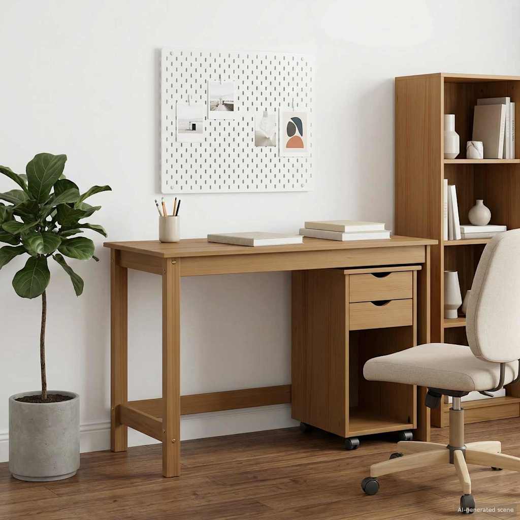 Bureau Kas Set 2 st HoningBruin Massief grenenhout image 3
