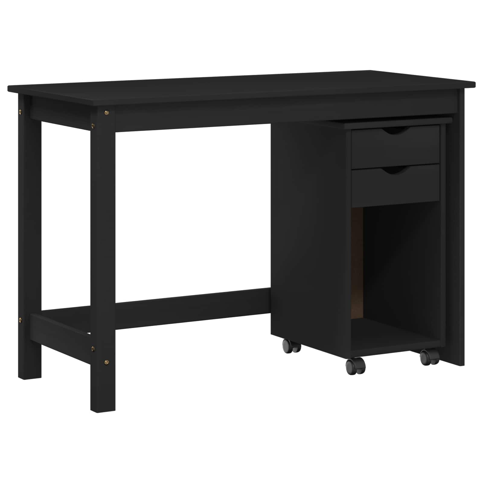 Bureau Kas Set 2 st Zwart Massief grenenhout image 2