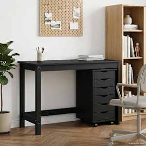 Sada stolu a mobilního kontejneru MOSS 2 pcs Černá - obrázek 1