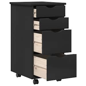 Sada stolu a mobilního kontejneru MOSS 2 pcs Černá - obrázek 4