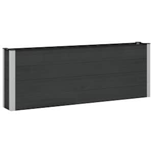 Vrtna visoka greda Črna 200 x 30 x 72 cm WPC in aluminij