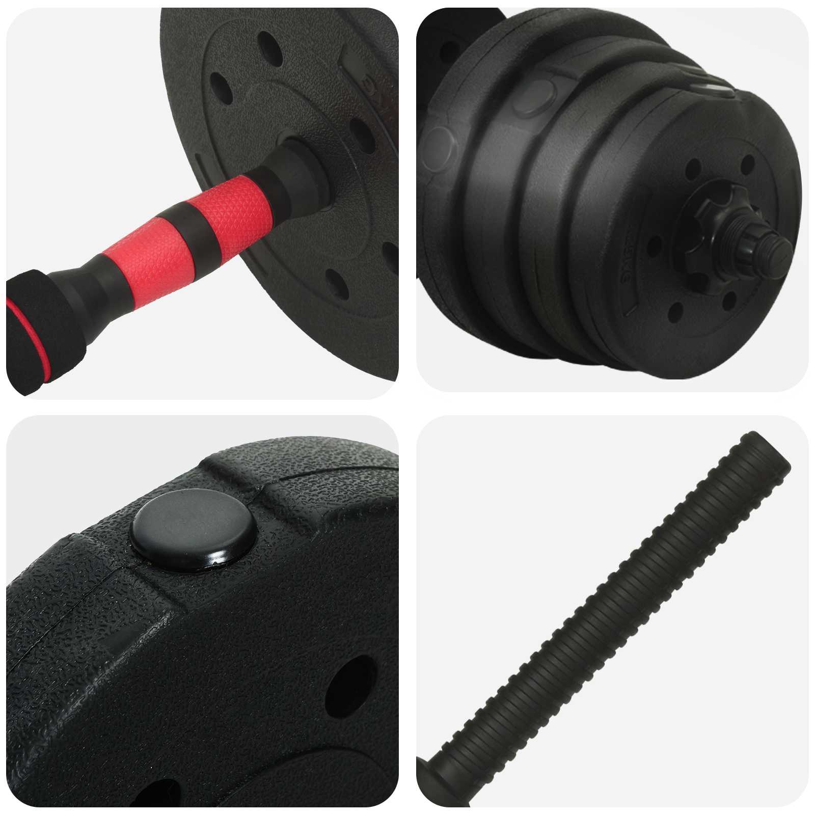 2 az 1-ben Súlyzó Készlet 40kg Fekete és piros