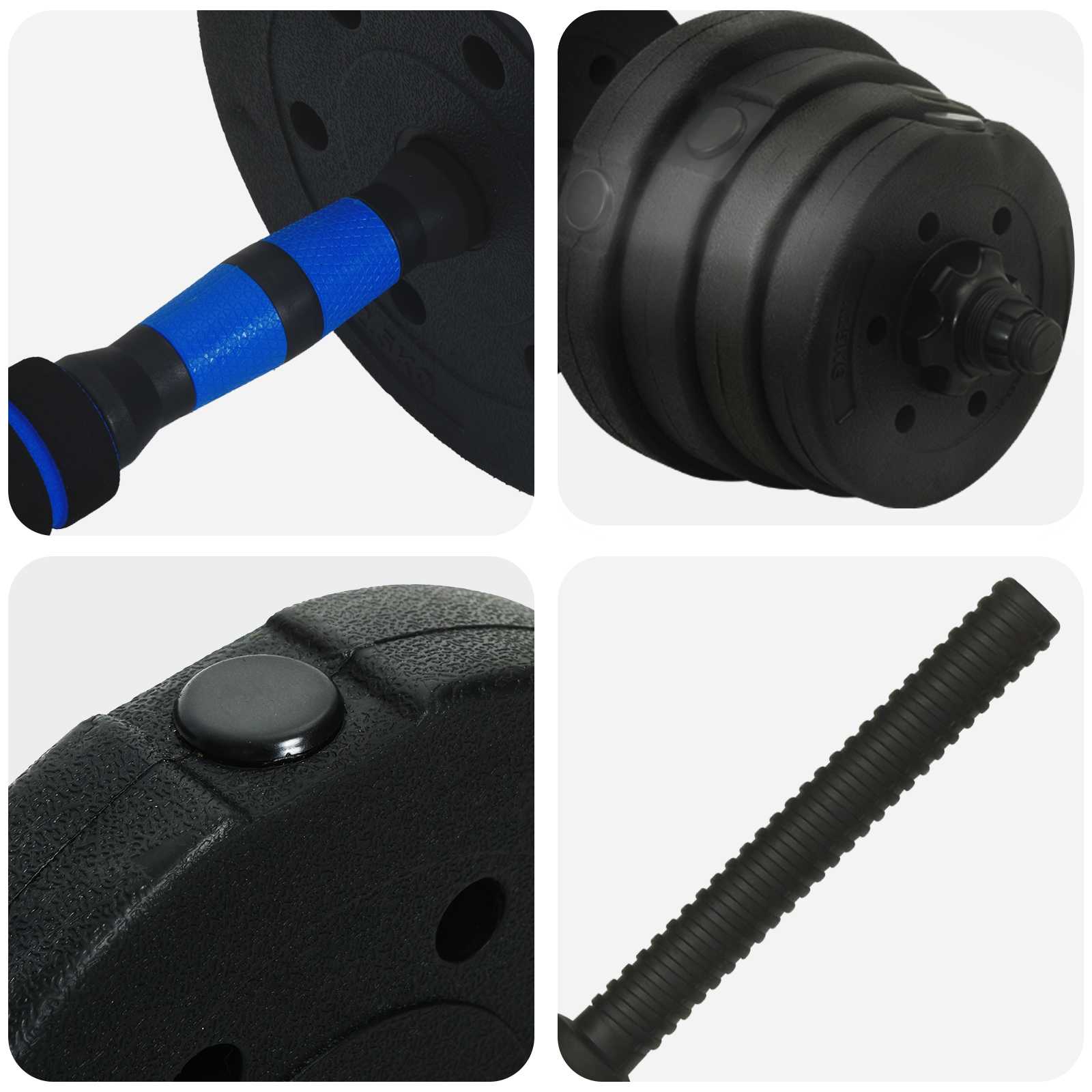 2 az 1-ben Súlyzó Készlet 40kg Fekete és Kék