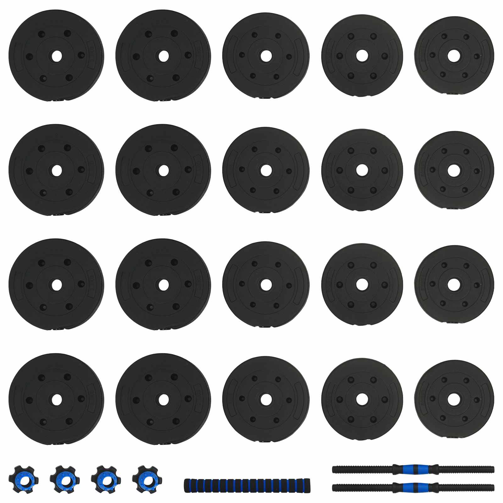 2 az 1-ben Súlyzó Készlet 40kg Fekete és Kék