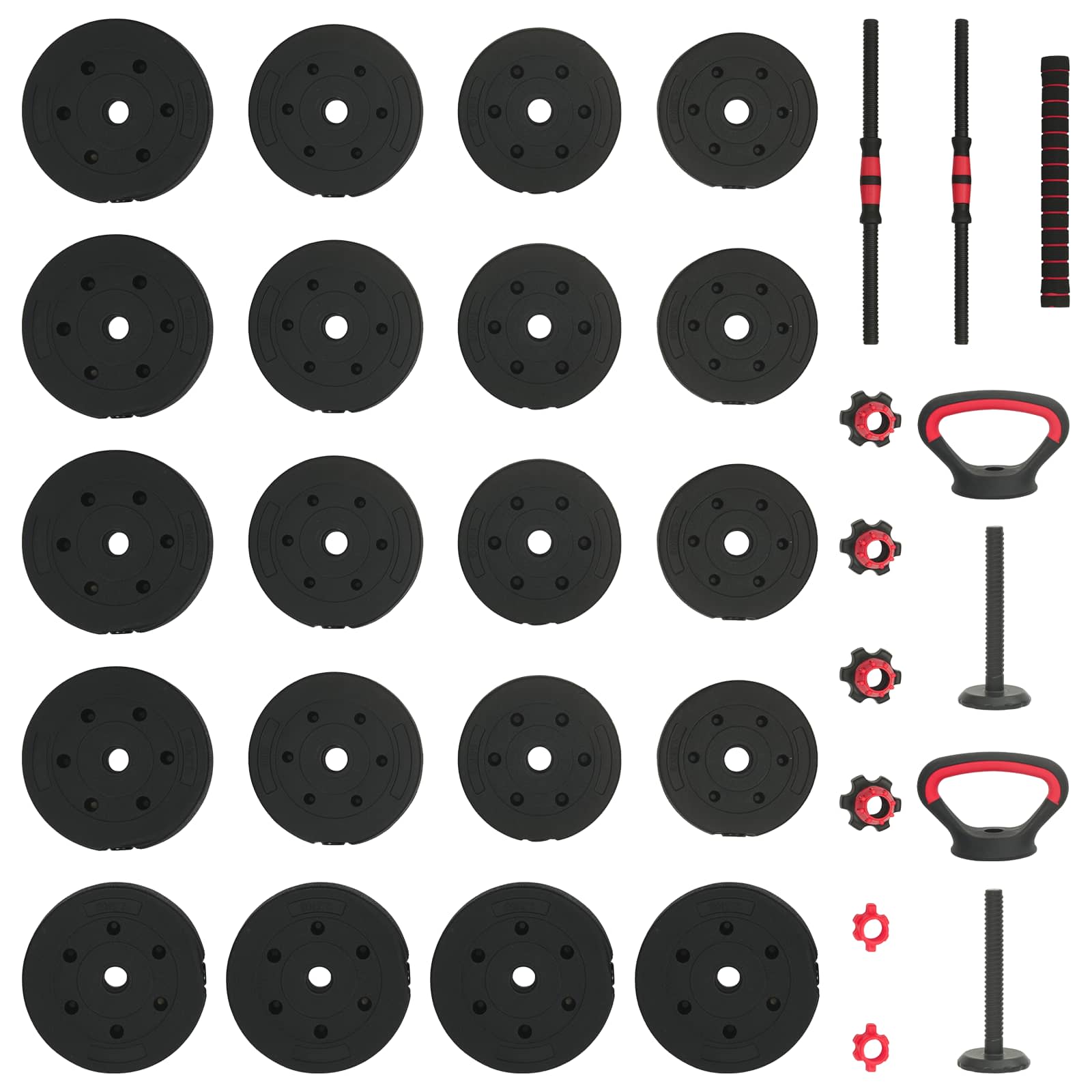 4 az 1-ben Súlyzó Készlet 40kg Fekete és piros