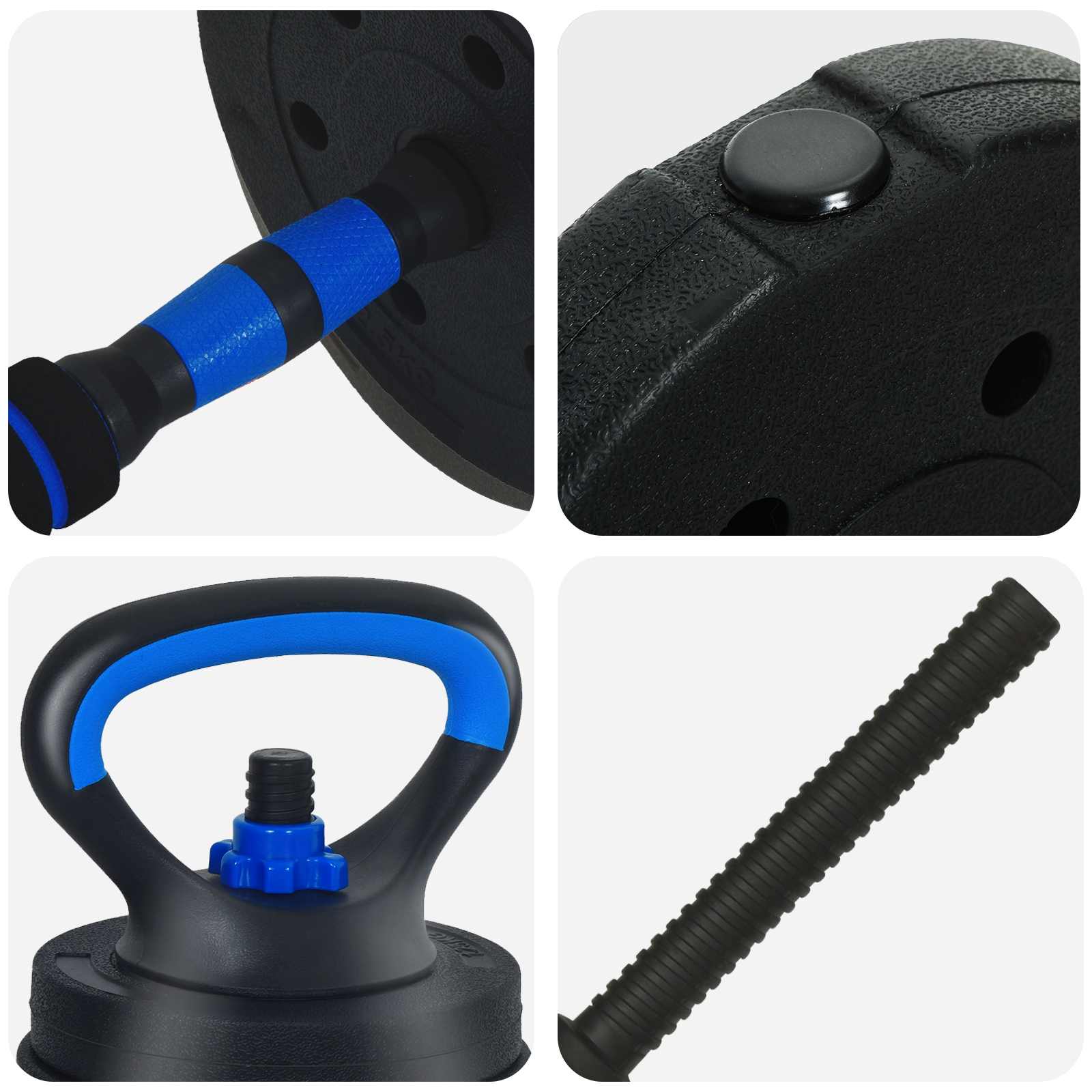 4 az 1-ben Súlyzó Készlet 40kg Fekete és Kék