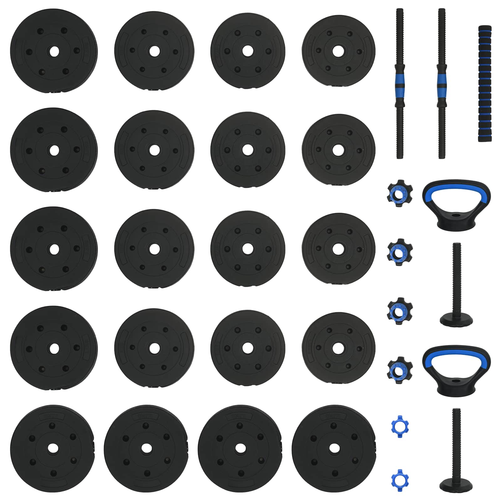 4 az 1-ben Súlyzó Készlet 40kg Fekete és Kék
