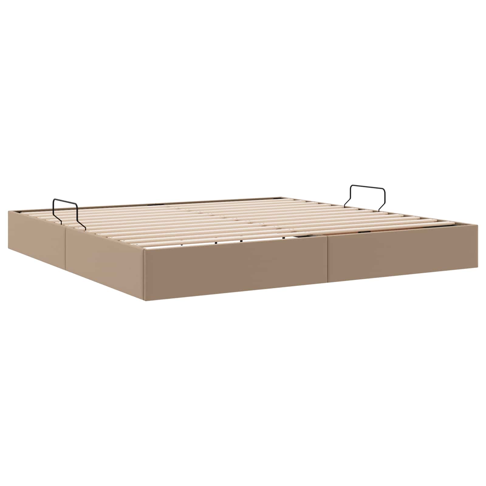 vidaXL Ottoman Bedframe met opslag Cappuccino 200 x 200 cm Nep Leer