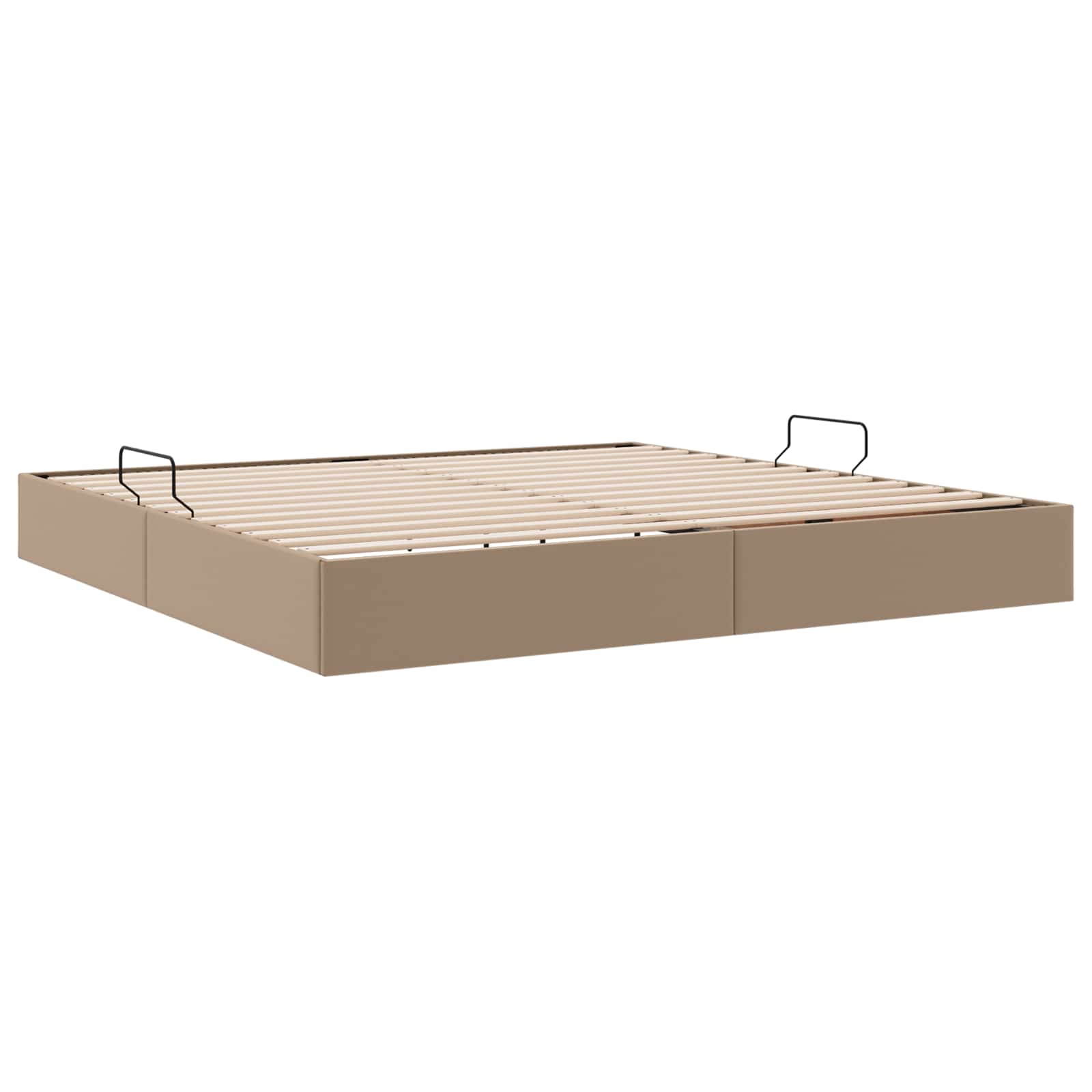 vidaXL Ottoman Bedframe met opslag Cappuccino 200 x 200 cm Nep Leer