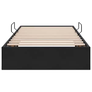 Ottoman postel s úložištěm Černá 90 x 190 cm Samet - obrázek 7