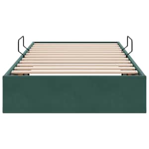 Ottoman postel s úložištěm Tmavě zelená 90 x 200 cm Samet - obrázek 7