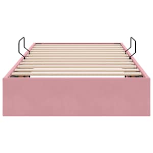 Ottoman postel s úložištěm Růžová 90 x 200 cm Samet - obrázek 7