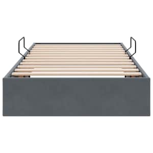 Ottoman postel s úložištěm Tmavě šedá 100 x 200 cm Samet - obrázek 7