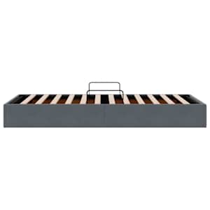Ottoman postel s úložištěm Tmavě šedá 100 x 200 cm Samet - obrázek 8