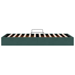 Ottoman postel s úložištěm Tmavě zelená 100 x 200 cm Samet - obrázek 8