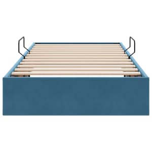 Ottoman postel s úložištěm Tmavě modrá 100 x 200 cm Samet - obrázek 7