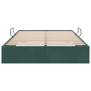 Ottoman postel s úložištěm Tmavě zelená 120 x 200 cm Samet - obrázek 7