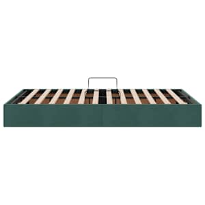Ottoman postel s úložištěm Tmavě zelená 120 x 200 cm Samet - obrázek 8