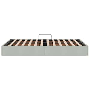 Ottoman postel s úložištěm Světle šedá 120 x 200 cm Samet - obrázek 8