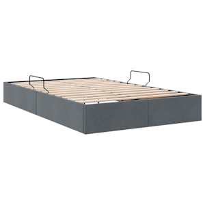 Ottoman postel s úložištěm Tmavě šedá 120 x 200 cm Samet - obrázek 5