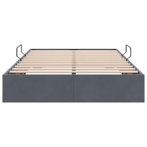 Ottoman postel s úložištěm Tmavě šedá 120 x 200 cm Samet - obrázek 7