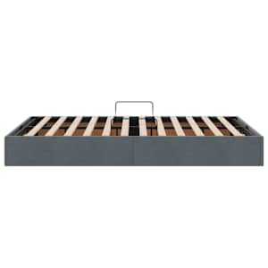 Ottoman postel s úložištěm Tmavě šedá 120 x 200 cm Samet - obrázek 8