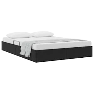 Ottoman postel s úložištěm Černá 140 x 190 cm Samet - obrázek 3