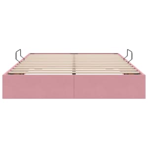 Ottoman postel s úložištěm Růžová 140 x 190 cm Samet - obrázek 7