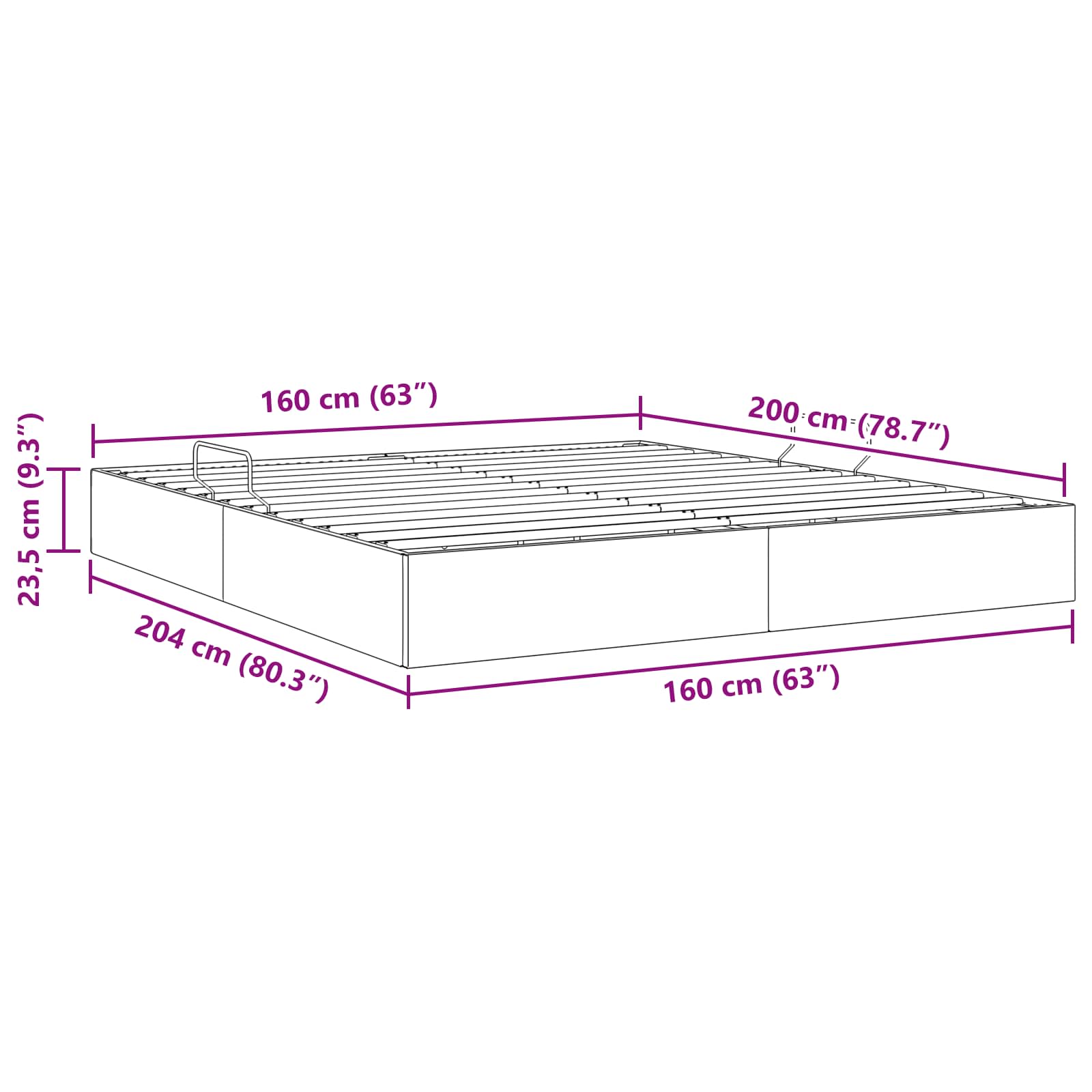 Ottoman postel s úložištěm Růžová 160 x 200 cm Samet - obrázek 13