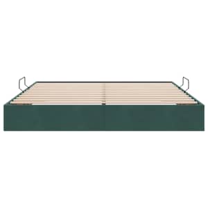 Ottoman postel s úložištěm Tmavě zelená 180 x 200 cm Samet - obrázek 7