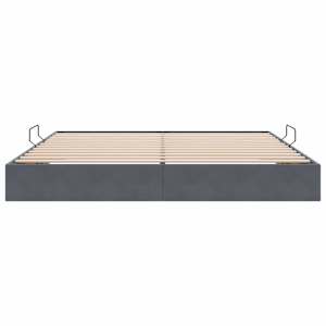 Ottoman postel s úložištěm Tmavě šedá 200 x 200 cm Samet - obrázek 7