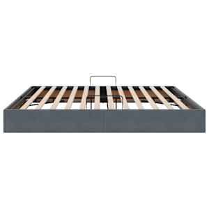 Ottoman postel s úložištěm Tmavě šedá 200 x 200 cm Samet - obrázek 8