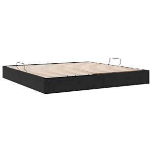Ottoman postel s úložištěm Černá 200 x 200 cm Samet - obrázek 9