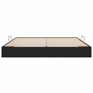 Ottoman postel s úložištěm Černá 200 x 200 cm Samet - obrázek 7