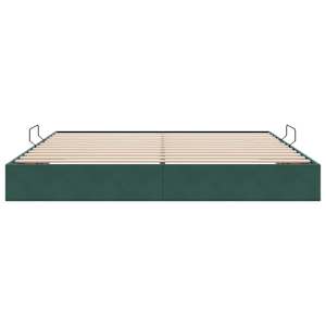 Ottoman postel s úložištěm Tmavě zelená 200 x 200 cm Samet - obrázek 7