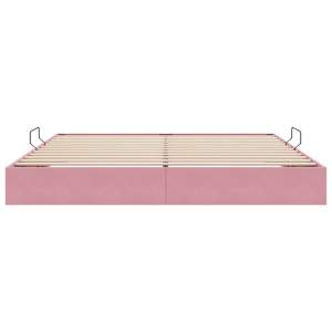 Ottoman postel s úložištěm Růžová 200 x 200 cm Samet - obrázek 7