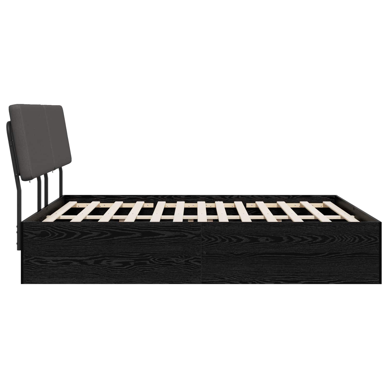 vidaXL Tweepersoonsbed met hoofdbord Zwart eiken en donkergrijs, foto 4