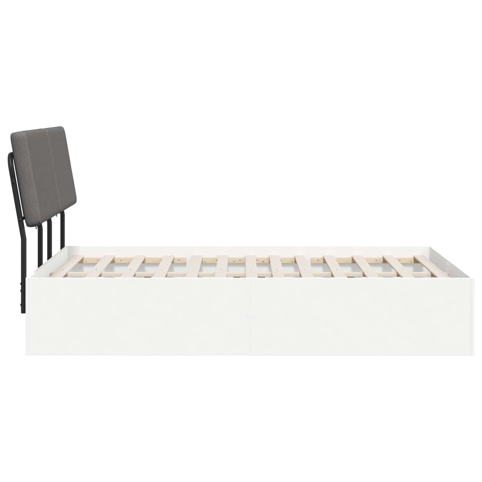 vidaXL Tweepersoonsbed met hoofdbord Wit en Lichtgrijs 140 x 200 cm, foto 4