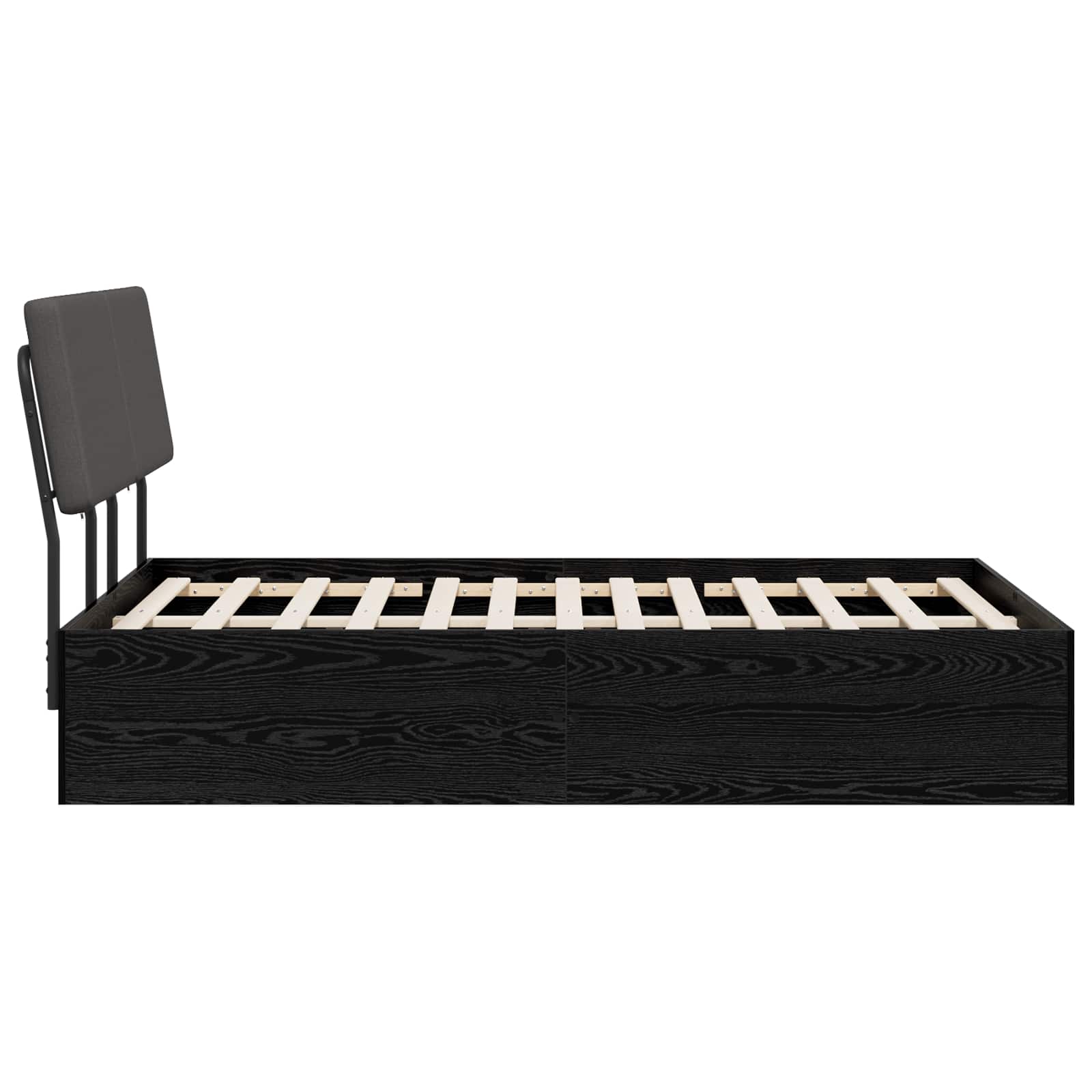 vidaXL Tweepersoonsbed met hoofdbord Zwart eiken en donkergrijs, foto 4