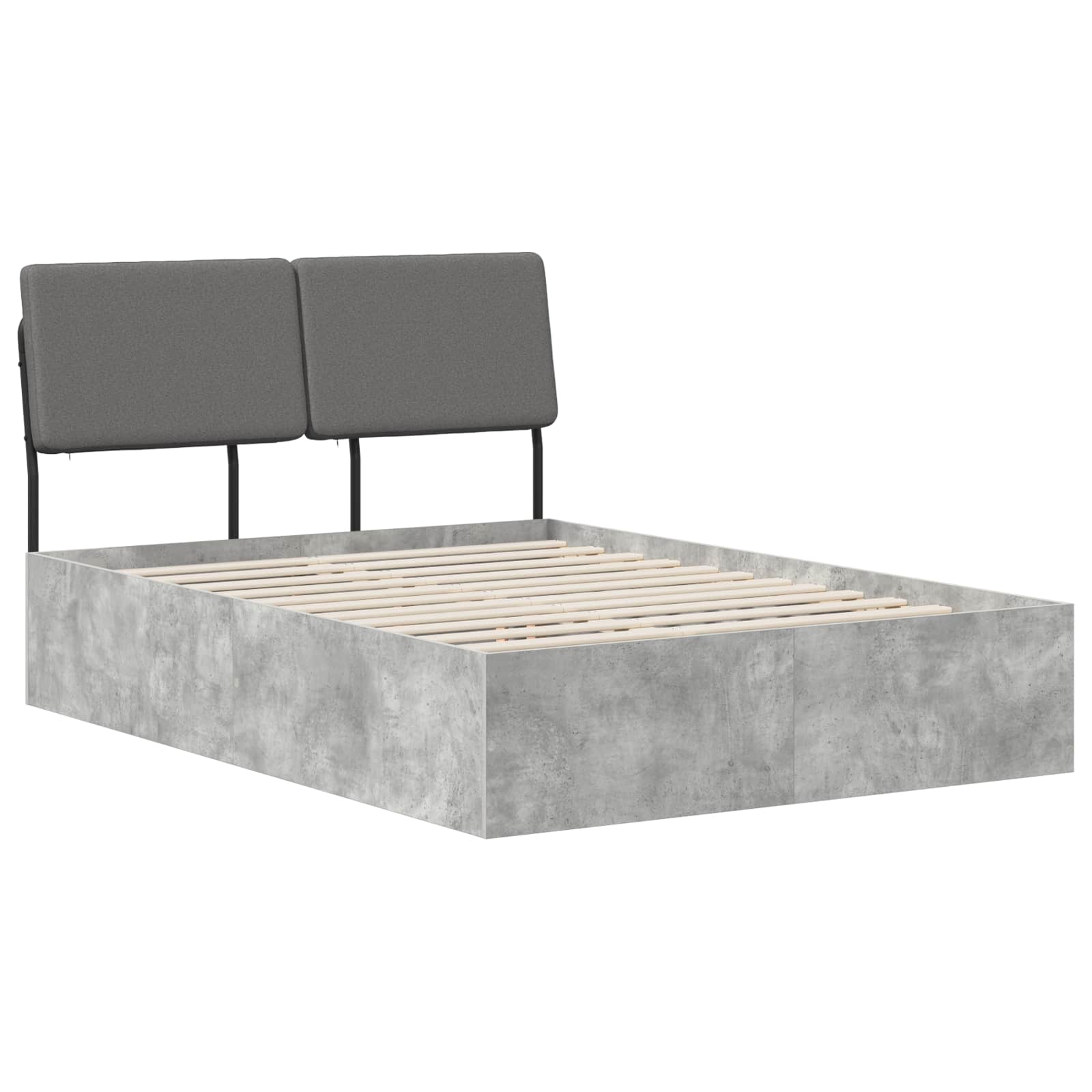 vidaXL Pat dublu cu tăblie Gri beton și gri deschis 120 x 200 cm